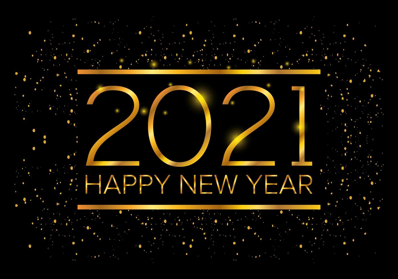 Happy New Year, 2021 golden poster celebration vector