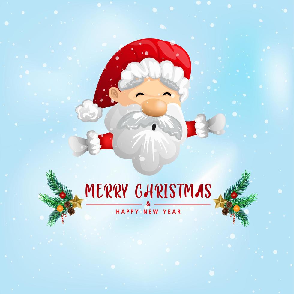Funny Christmas greeting card of Santa Claus vector