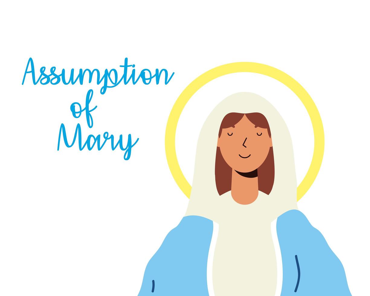 Miraculous assumption of the Virgin Mary celebration vector