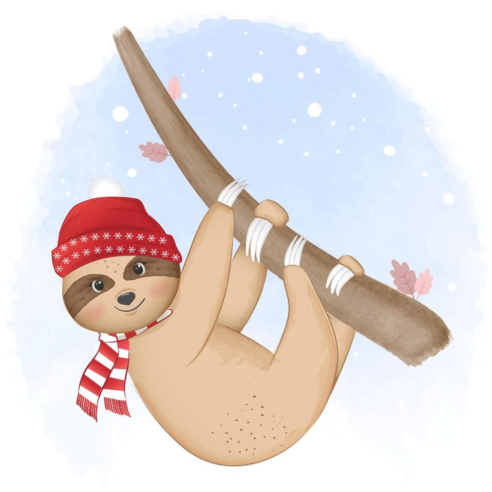 Sloth on the tree vector