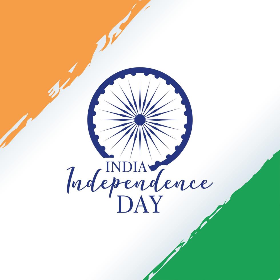 feliz día de la independencia de india tarjeta de celebración vector