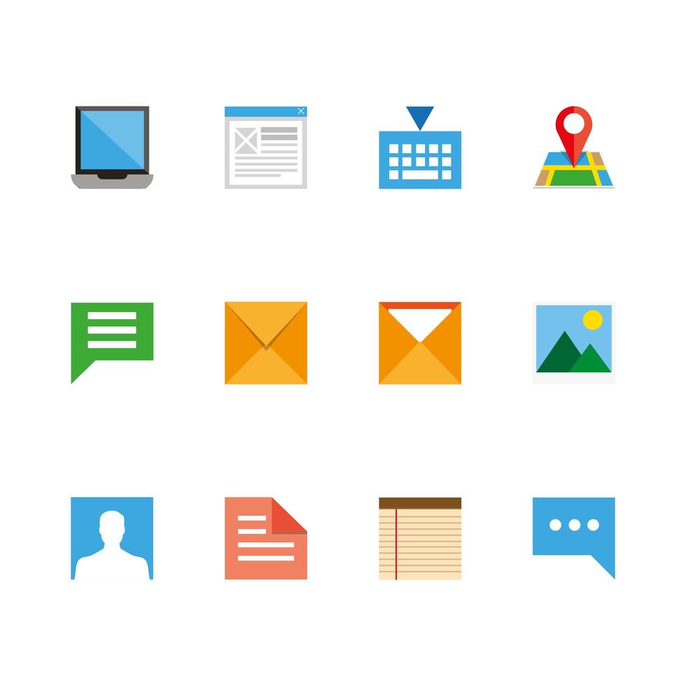Universal flat icons for web and mobile applications vector