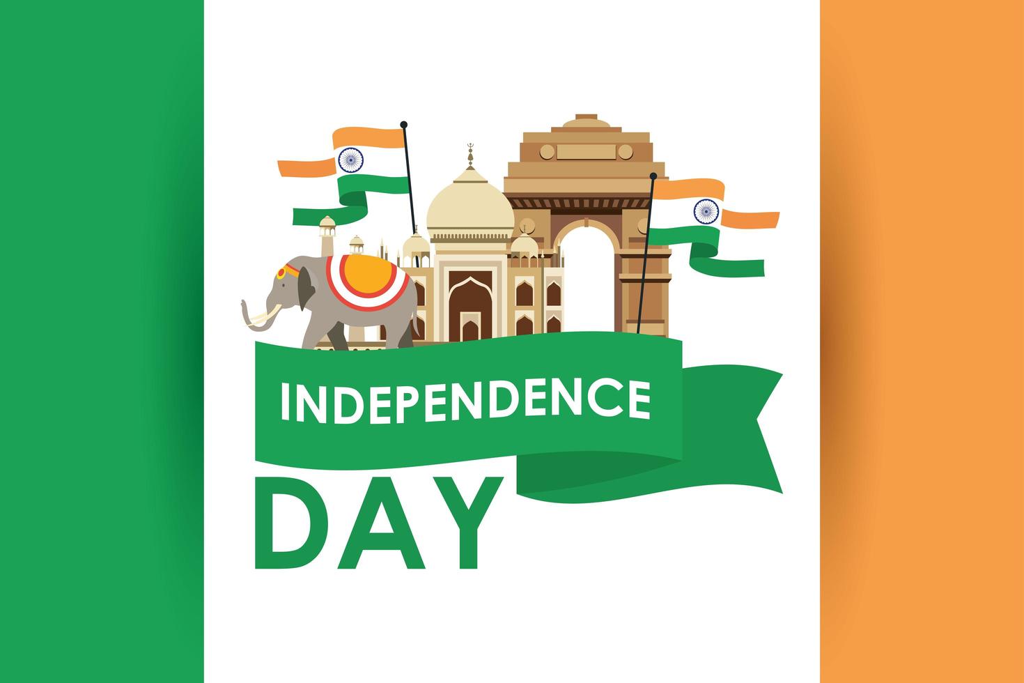 feliz día de la independencia de india celebración banner vector