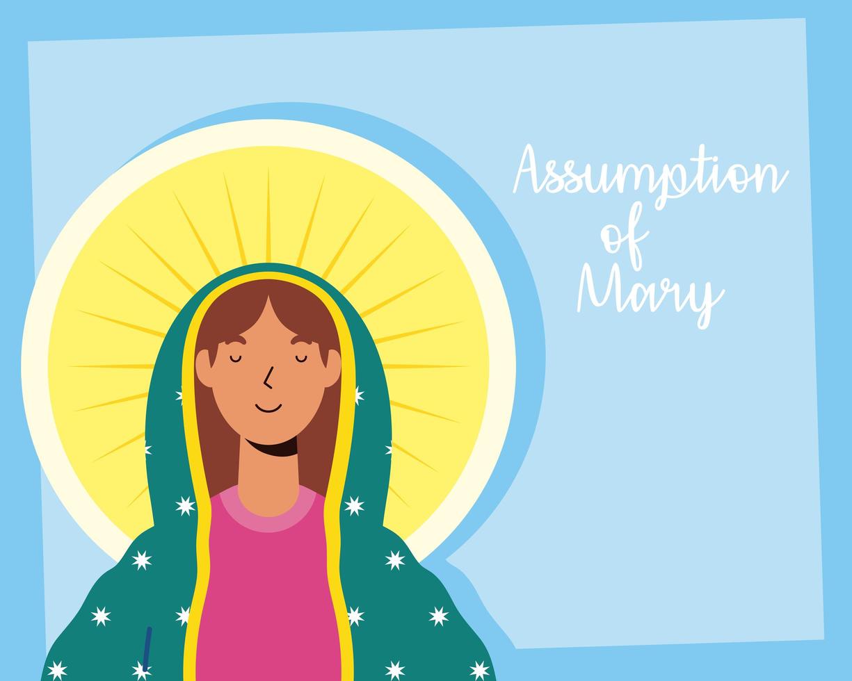 Miraculous assumption of the Virgin Mary celebration vector