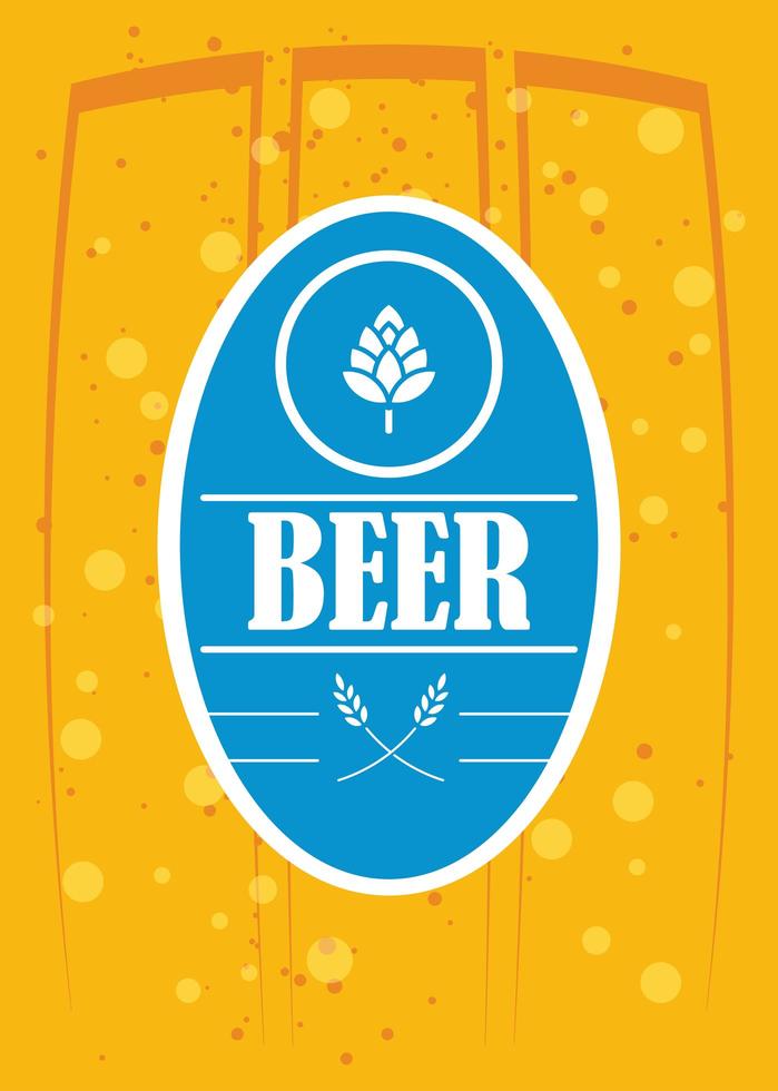 Beer Day celebration poster with seal stamp vector