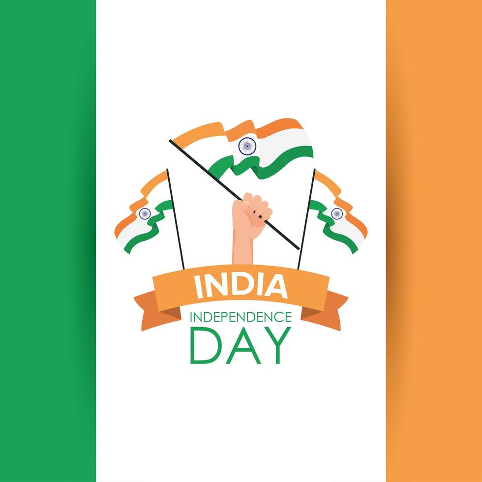 feliz día de la independencia de india celebración banner vector