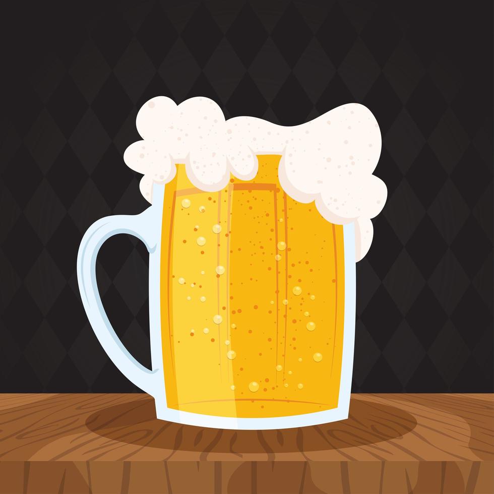 Beer Day celebration composition with full mug vector