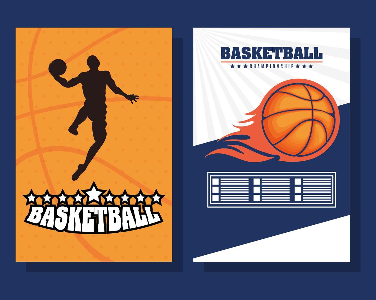 Basketball and sports championship poster set vector