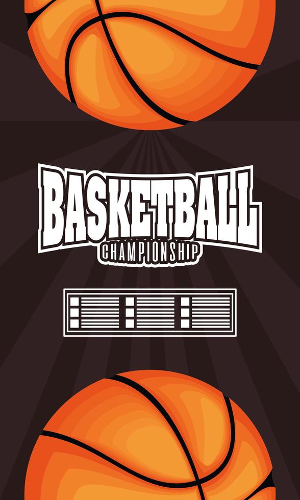 Basketball and sports championship poster vector