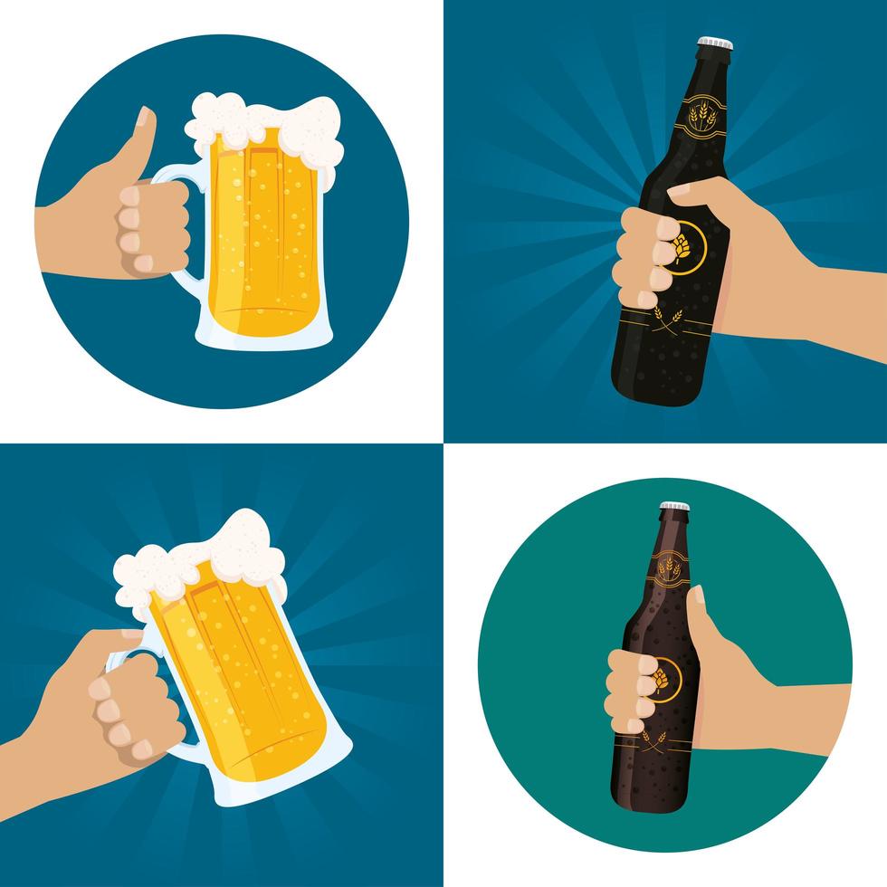 Beer Day celebration composition set vector