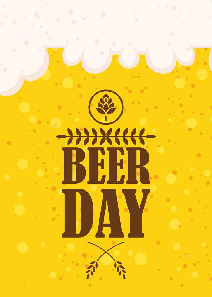 Beer Day celebration poster with seal stamp vector