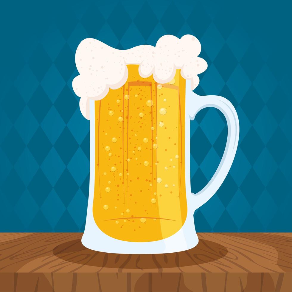 Beer Day celebration composition with full mug vector