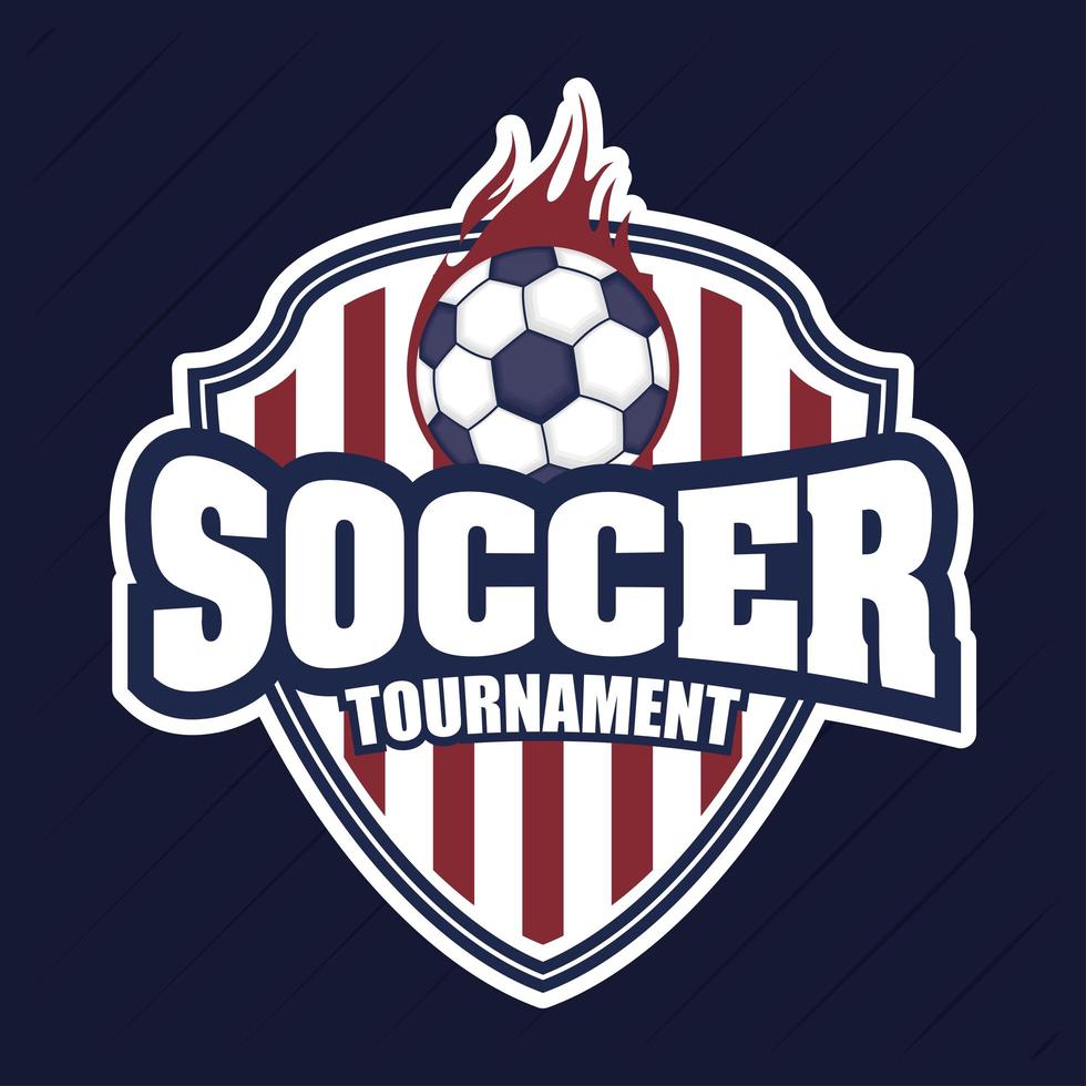 Football soccer sports emblem with ball vector