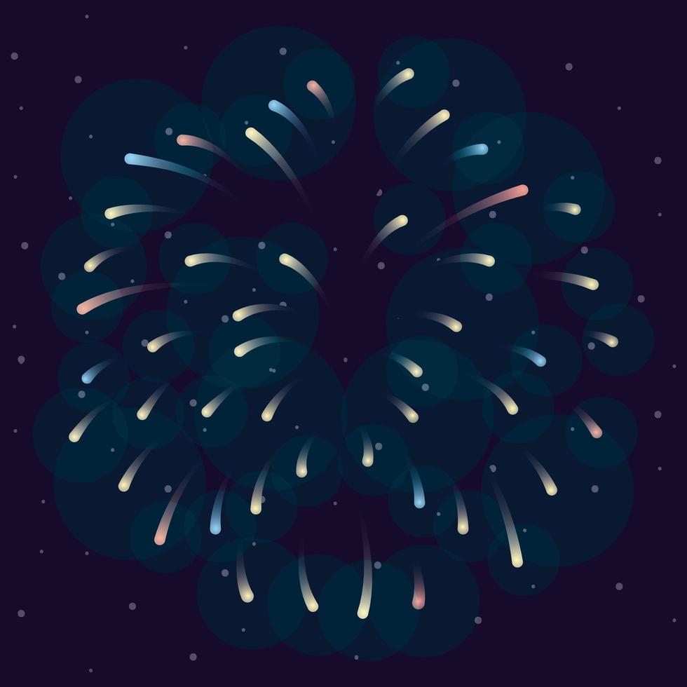 explosión de fuegos artificiales en el cielo por la noche vector