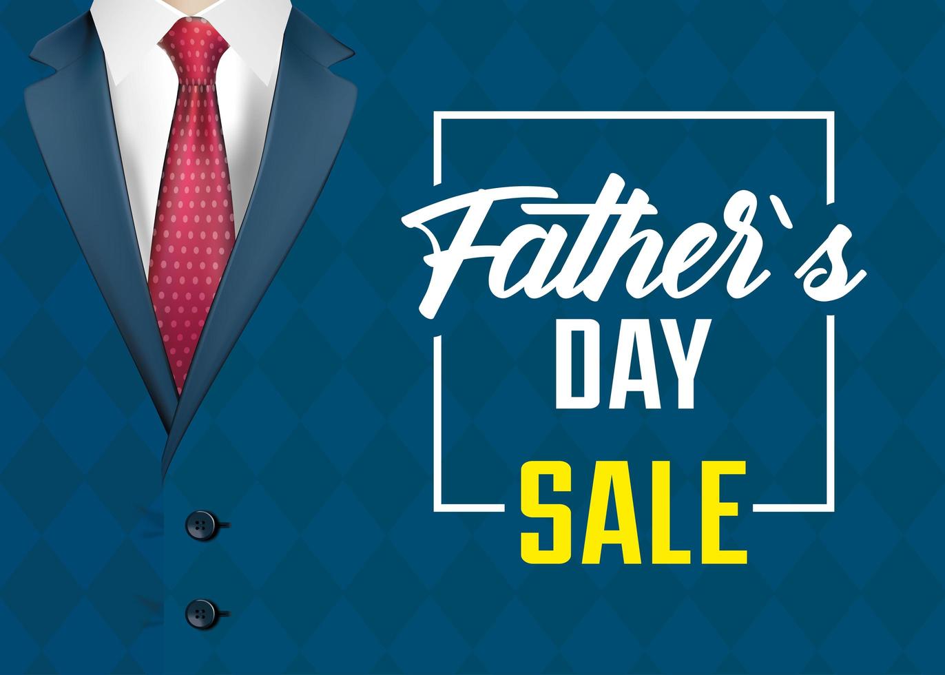 Father's day sale banner with elegant male suit vector