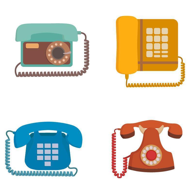 Set of retro phones vector