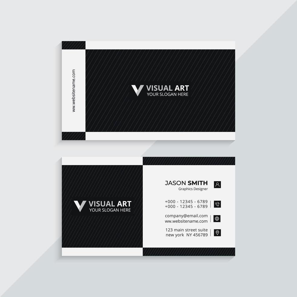 tarjeta de visita moderna en blanco y negro vector