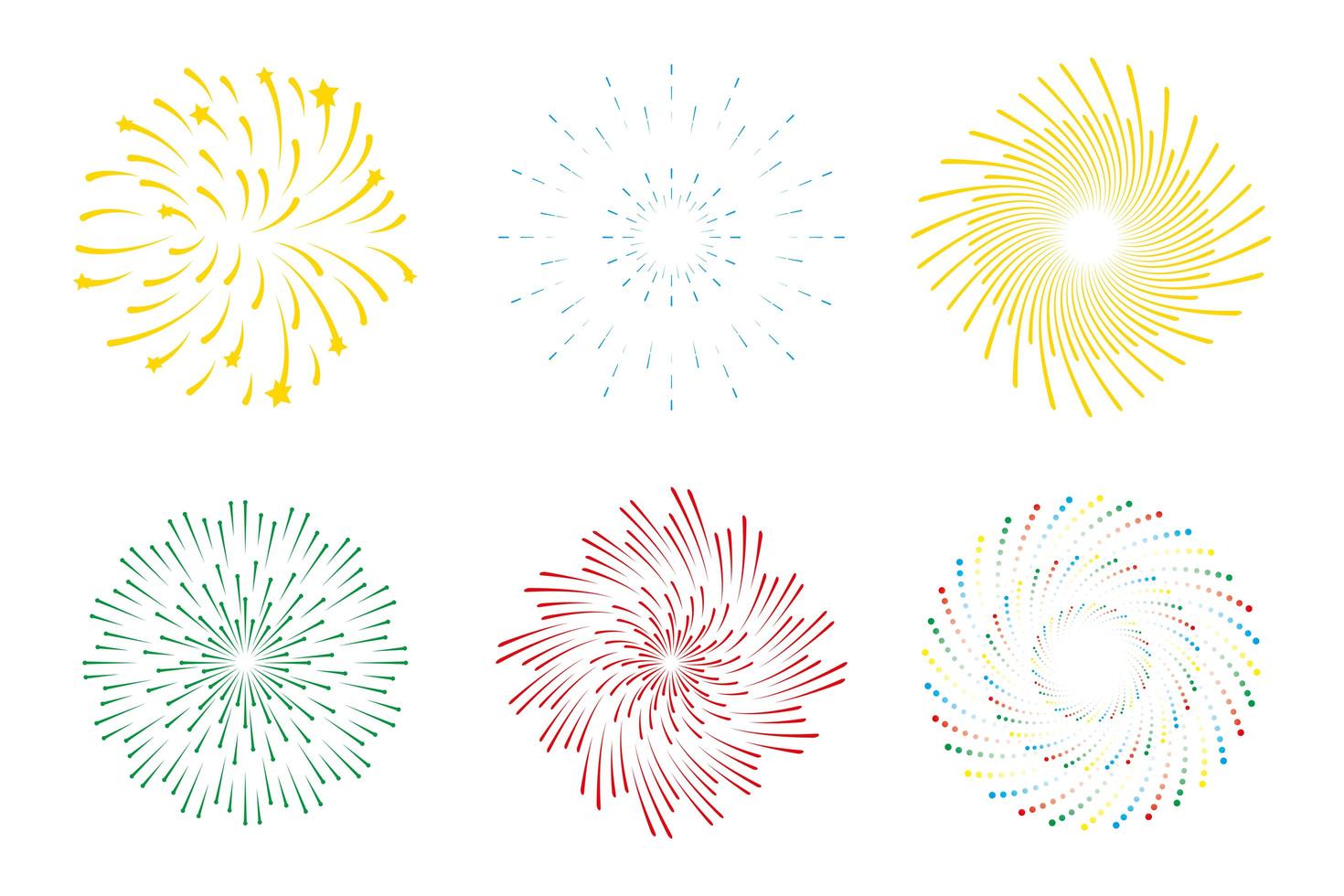 Fireworks burst explosions on a white background vector