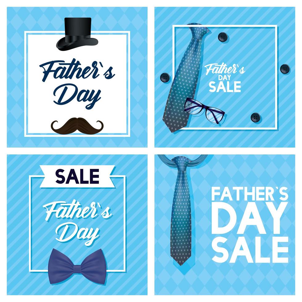 Fathers day sale banner set vector