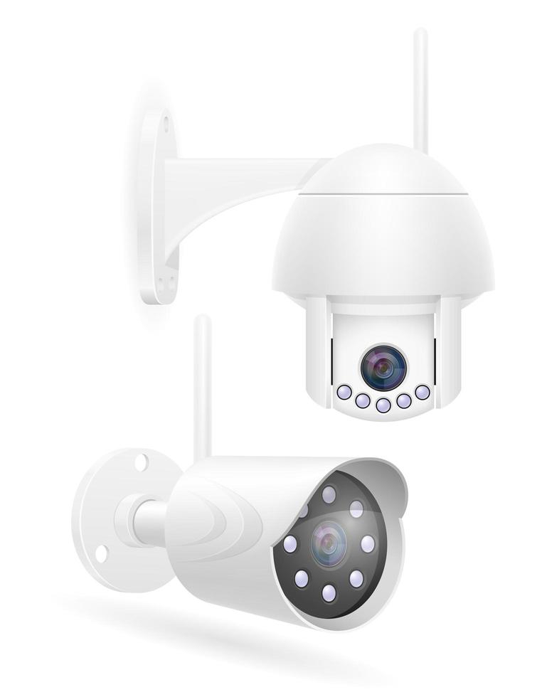 Surveillance video camera home security system set vector