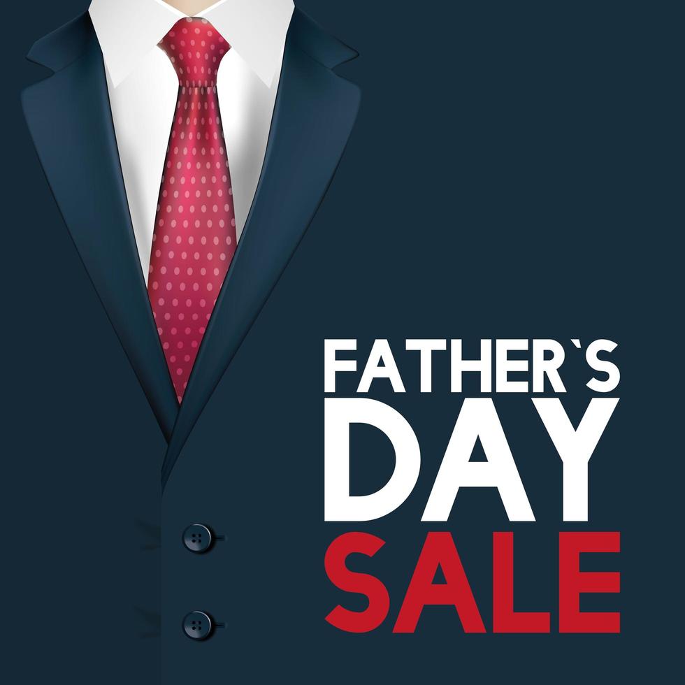 Father's day sale banner with elegant male suit vector