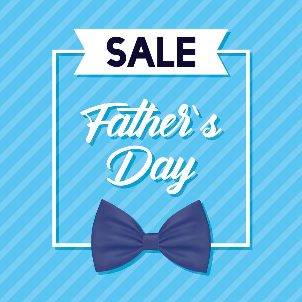 Father's day sale banner with bow tie vector