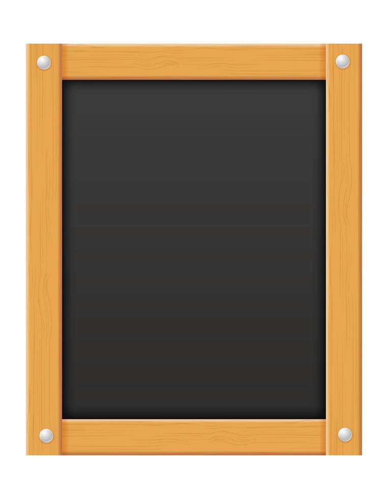 Wooden black menu board blank template vector