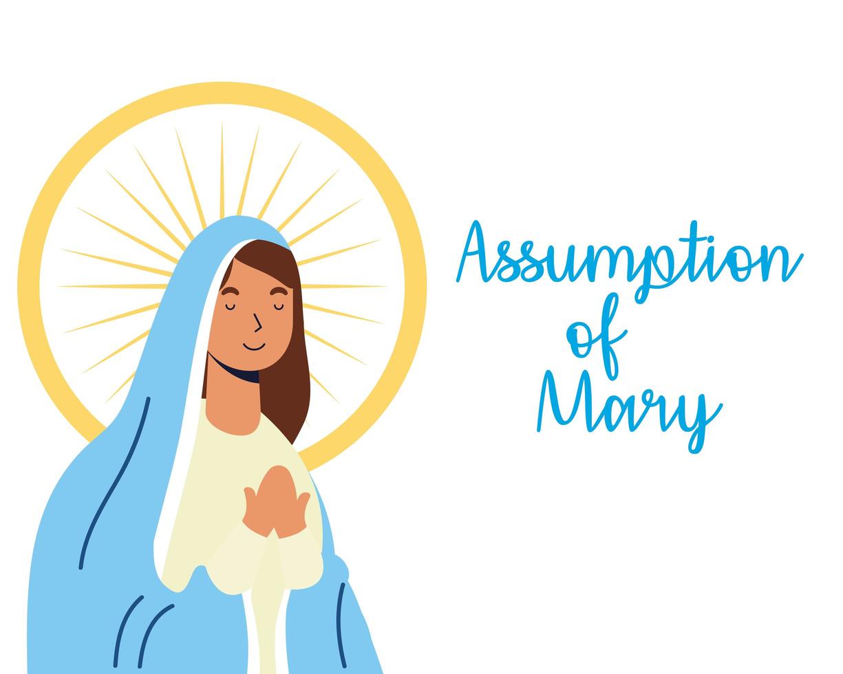 Miraculous assumption of the Virgin Mary celebration vector