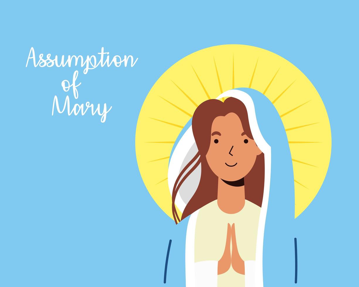 Miraculous assumption of the Virgin Mary celebration vector