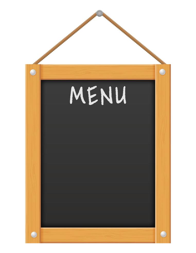 Wooden black menu board blank template vector