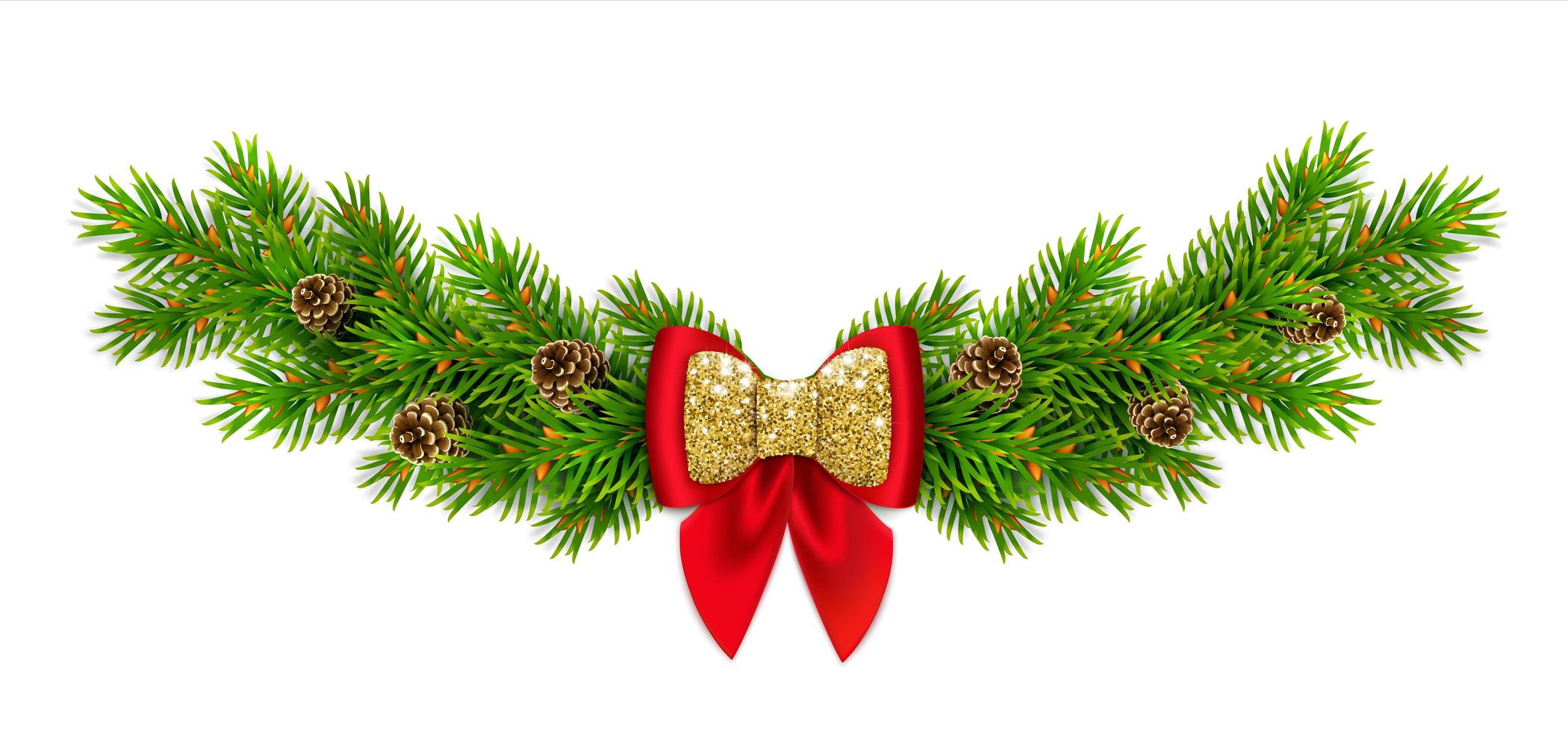 Spruce vignette with bow vector