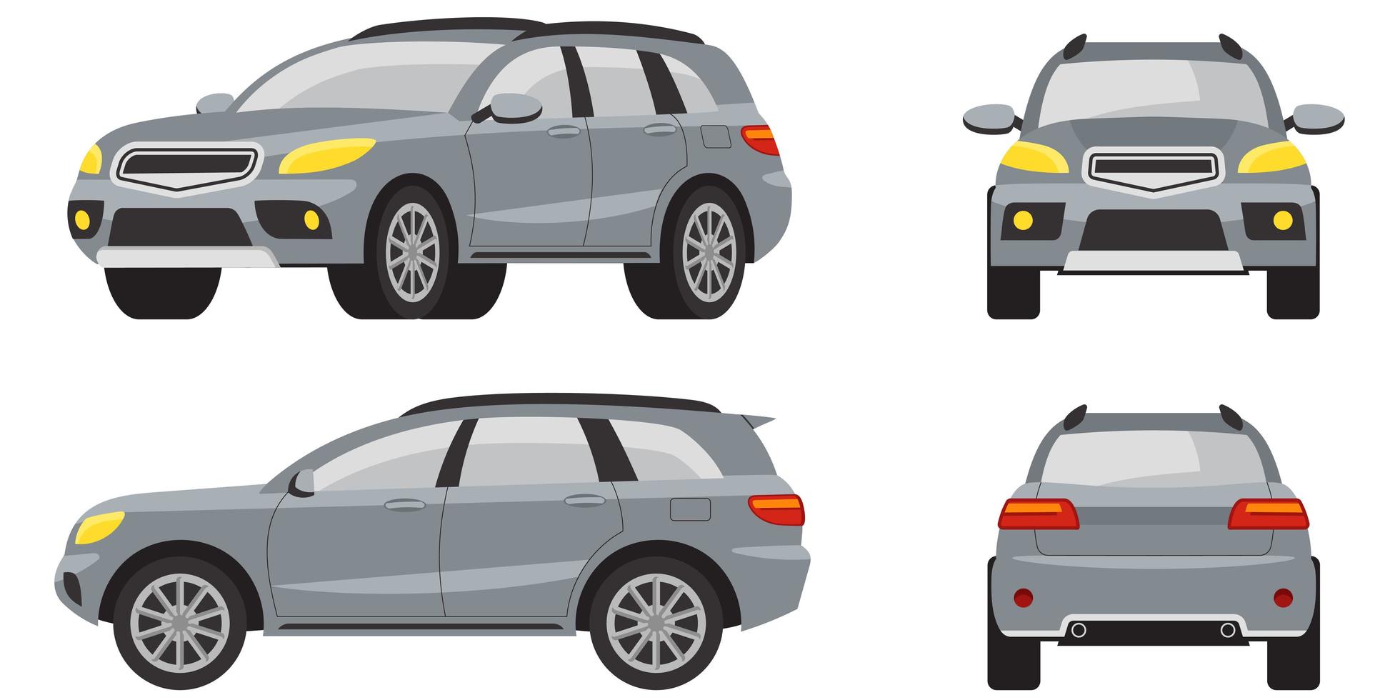 SUV in different views vector