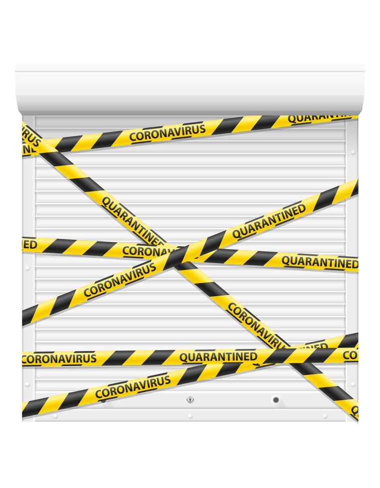 Striped security tape prohibiting passage vector