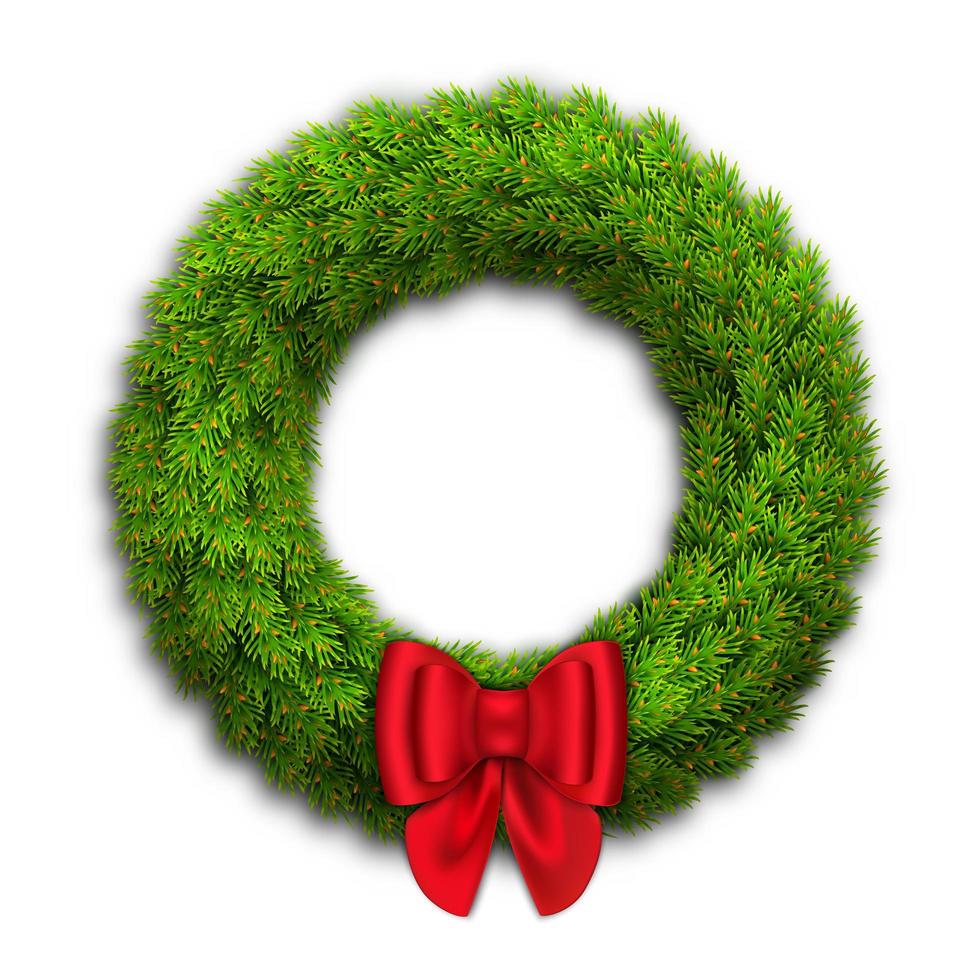 Christmas wreath with fir branches vector