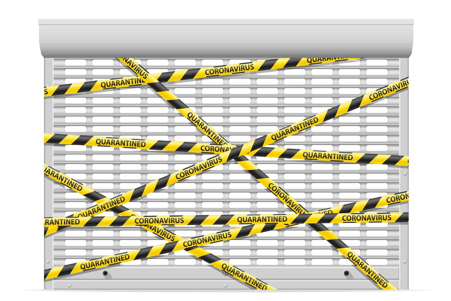 Striped security tape prohibiting passage vector