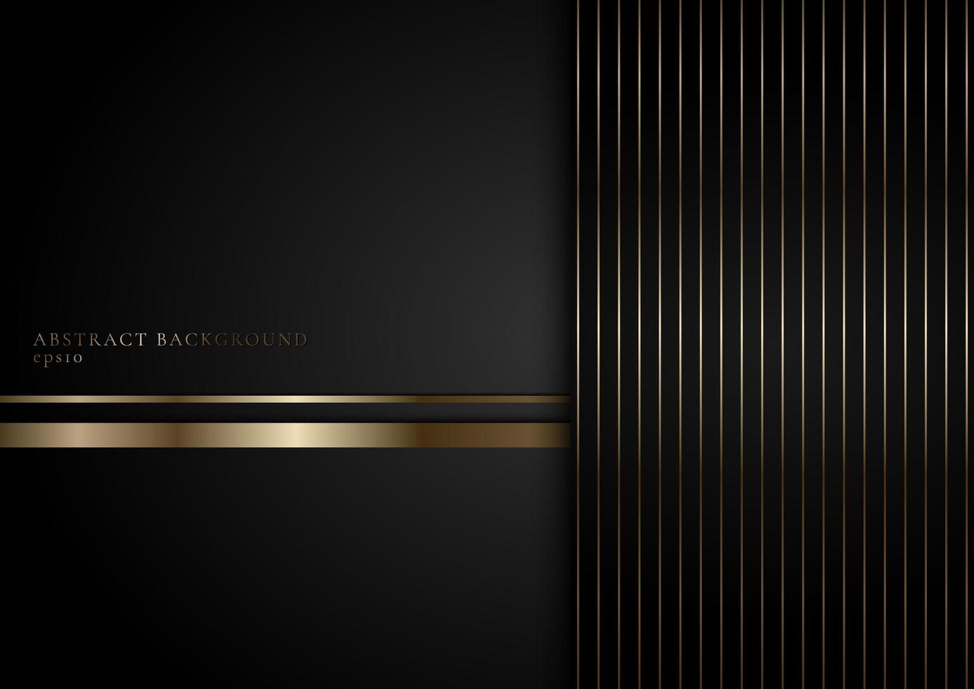 Abstract stripes golden lines on black background vector