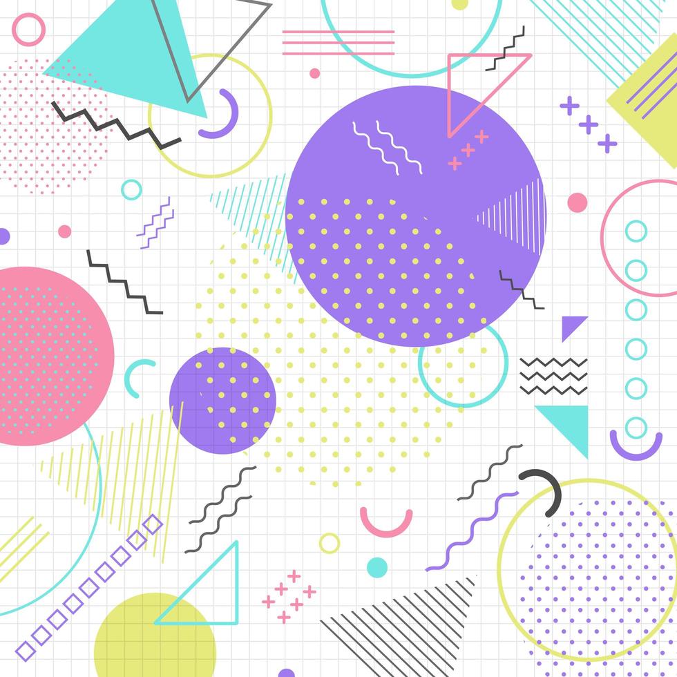 Abstract geometric shape of retro 80s vector