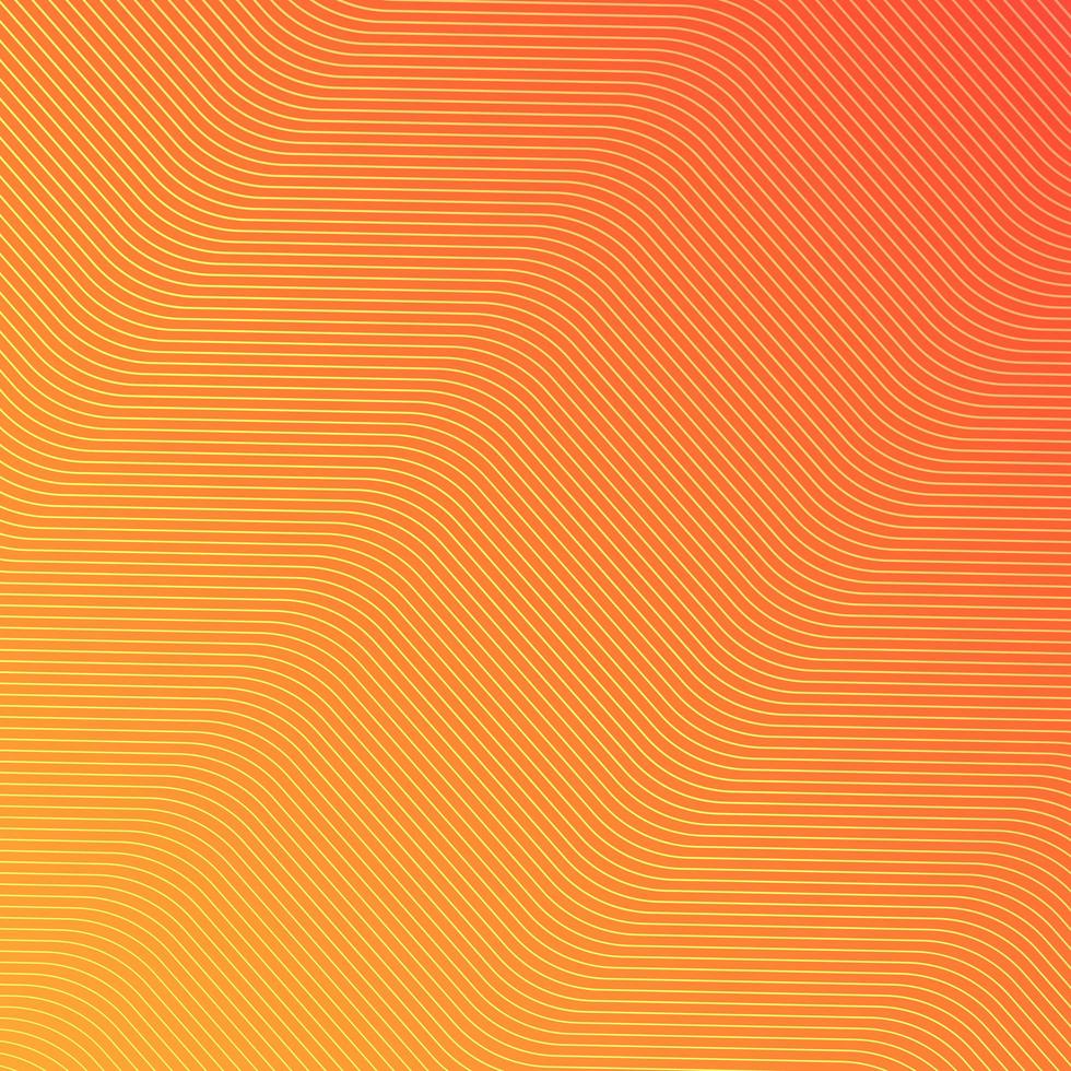 Patrón de líneas de onda amarilla abstracta sobre fondo naranja vector