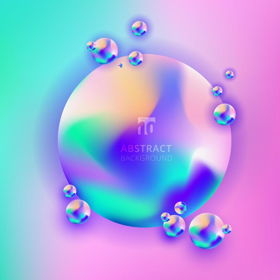 Abstract trendy 3D circle gradient vibrant color vector