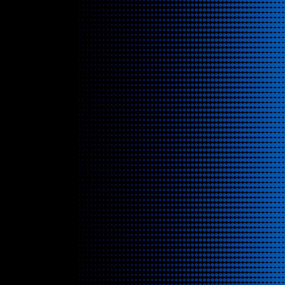 Blue halftone dots on black background and texture. vector