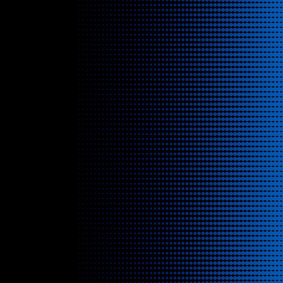 Blue halftone dots on black background and texture. vector