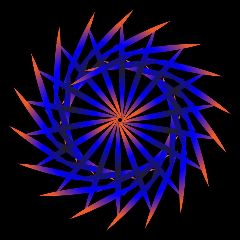 Abstract blue spirograph on black background vector