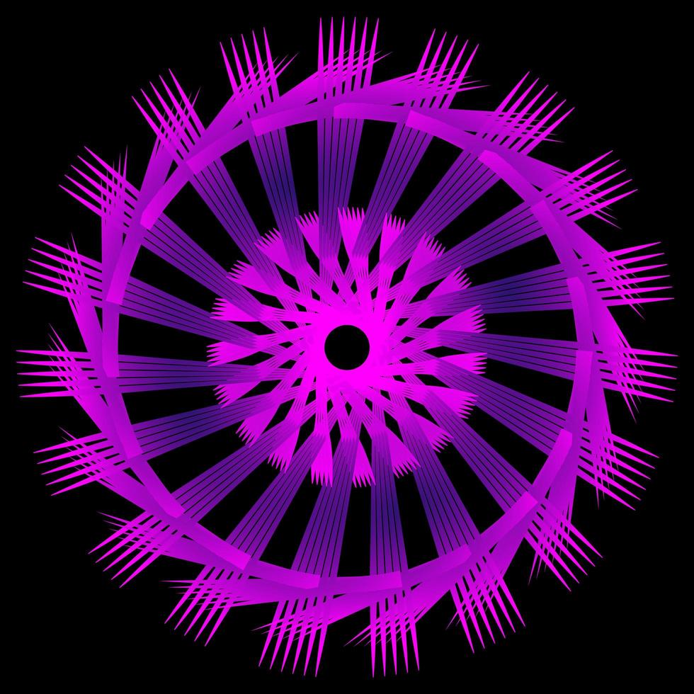 Abstract purple spirograph on black background vector