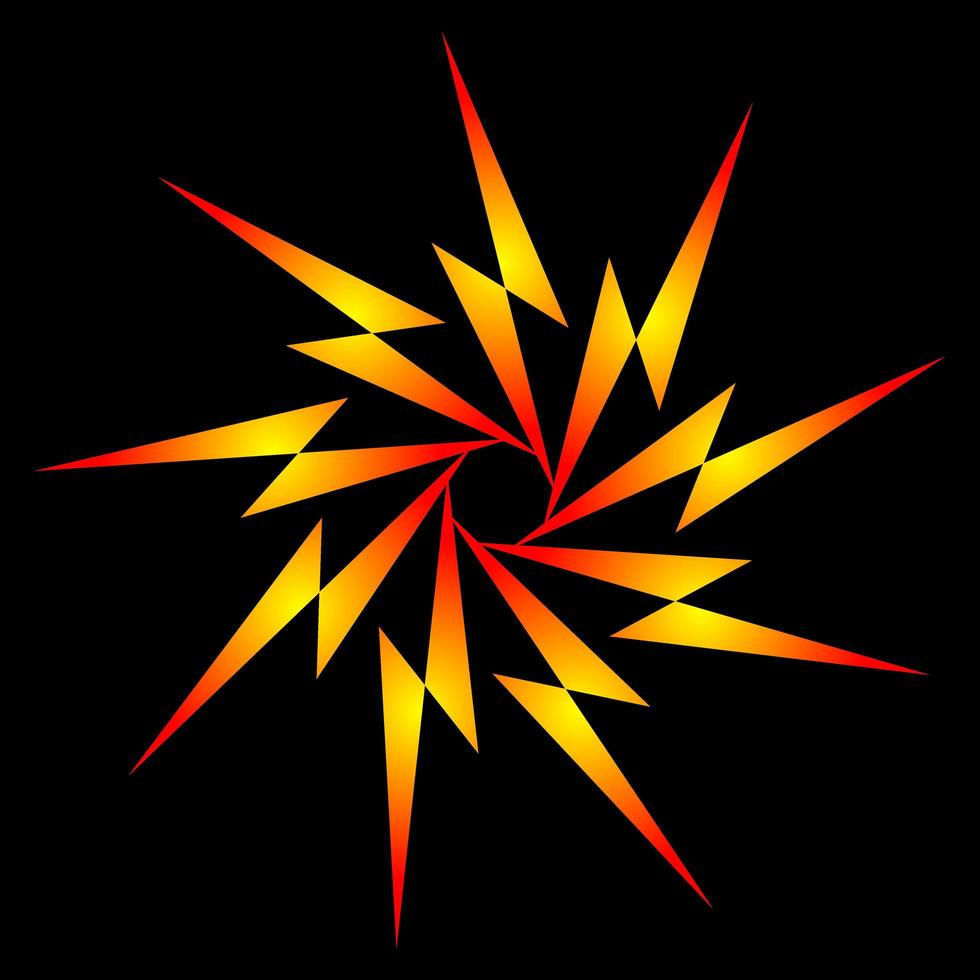 Fractal pattern in the shape of a lighting vector