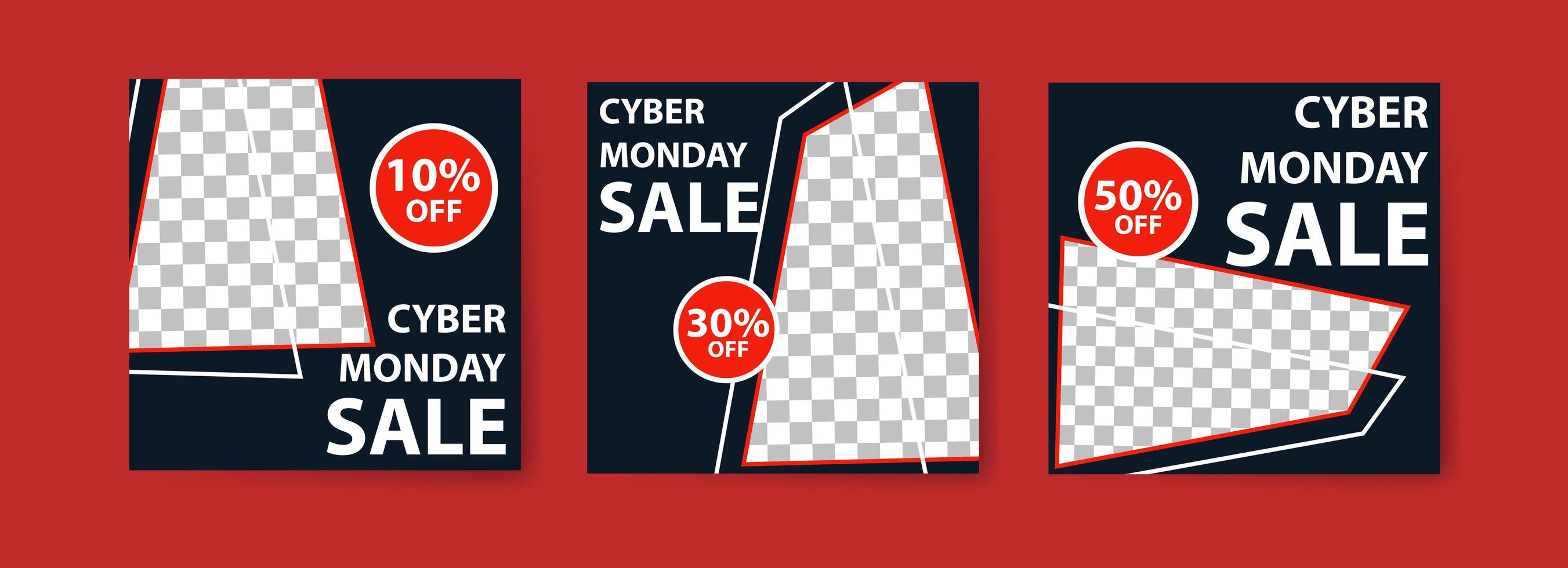 Cyber Monday Sale Banner Set vector