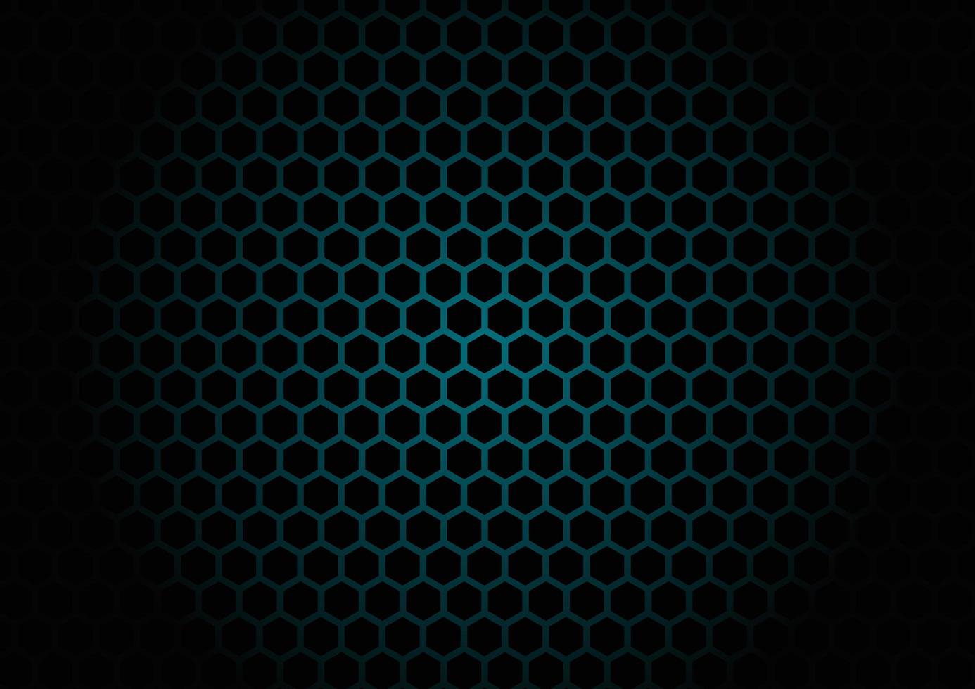 Patrón de malla hexagonal negro abstracto sobre fondo azul. vector