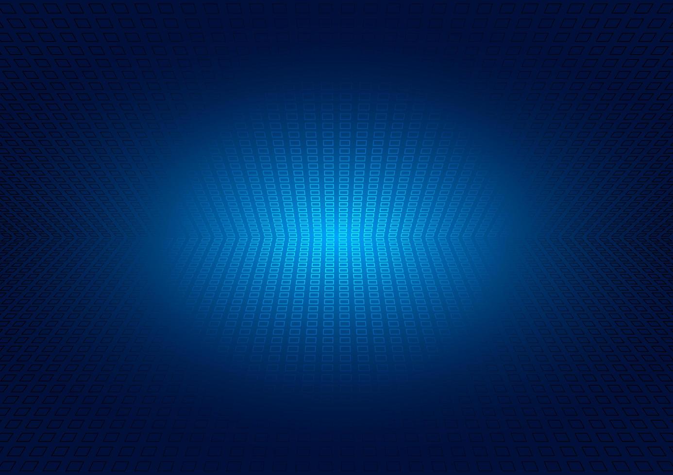 Abstract perspective grid on blue glowing background vector