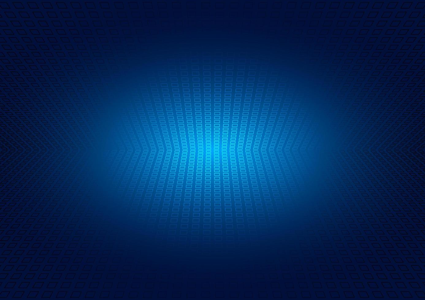 Abstract perspective grid on blue glowing background vector