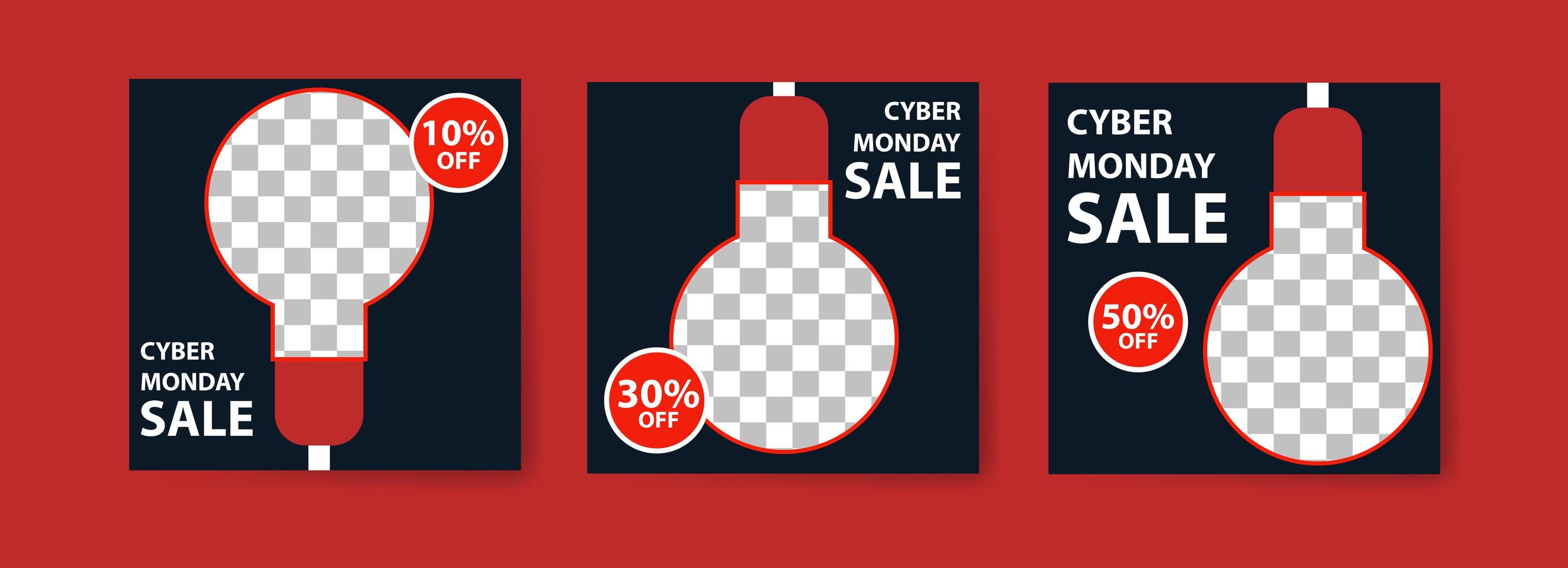 Cyber Monday Sale Banner Set vector