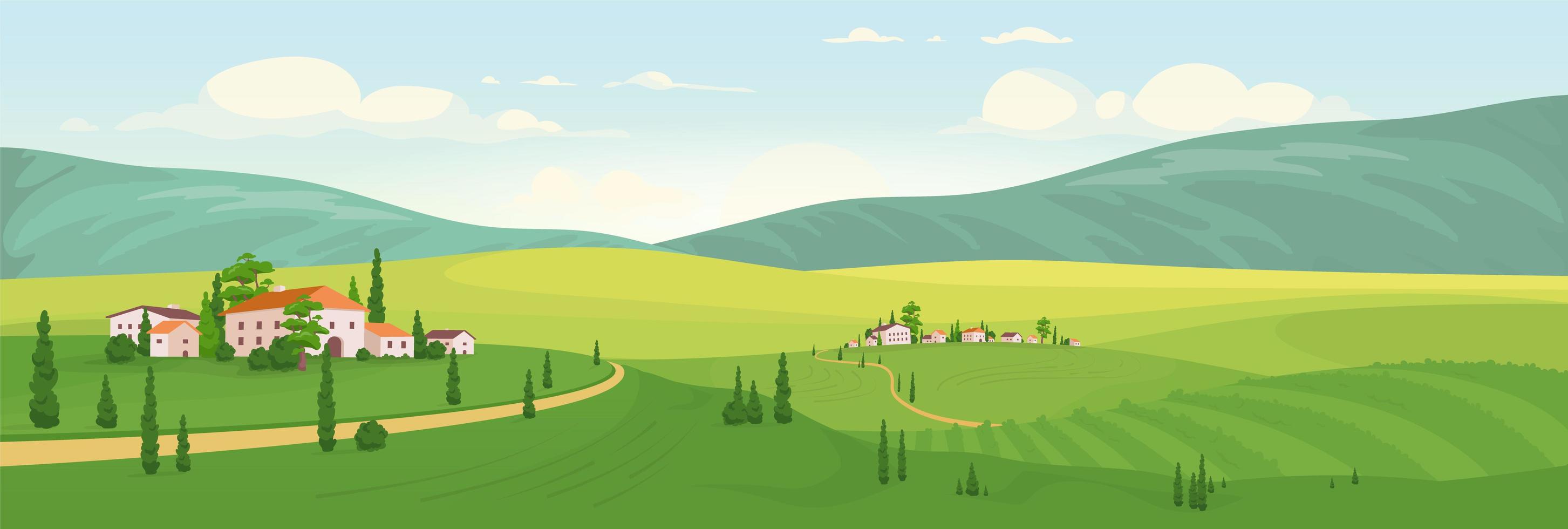 idílico paisaje rural vector